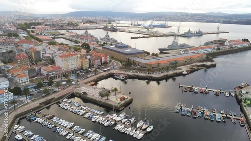  Ferrol, beautiful city of A Coruna. Galicia,Spain. Aerial Drone Footage