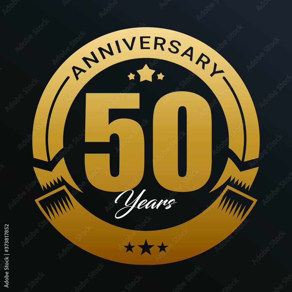 Anniversary logo,  Year Anniversary logo design celebration, luxurious golden color logo. 