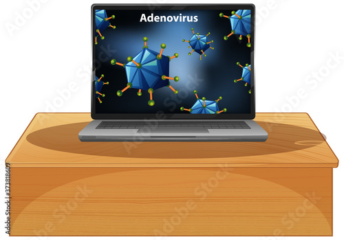 Adenovirus on computer screen
