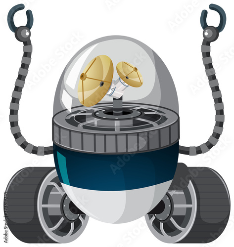 Isolated lunar roving vehicle on white background