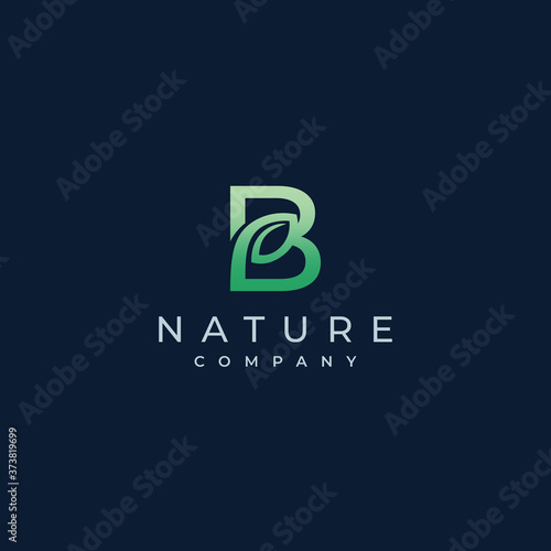 B Letter Leaf Logo Icon Design Vector