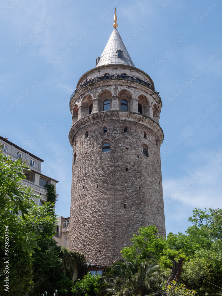 a low angle close view of galata tower in istanbul