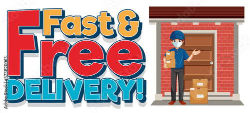Fast and free delivery with deliver man