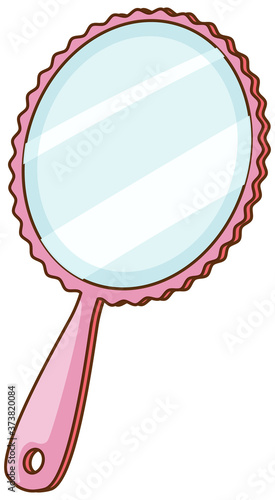 Isolated handheld mirror on white background