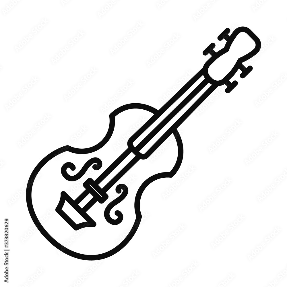 Obraz premium fiddle instrument icon, line style