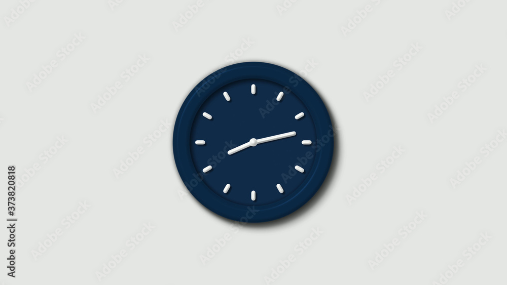 Amazing aqua dark counting down clock icon on white background,12 hours clock icon