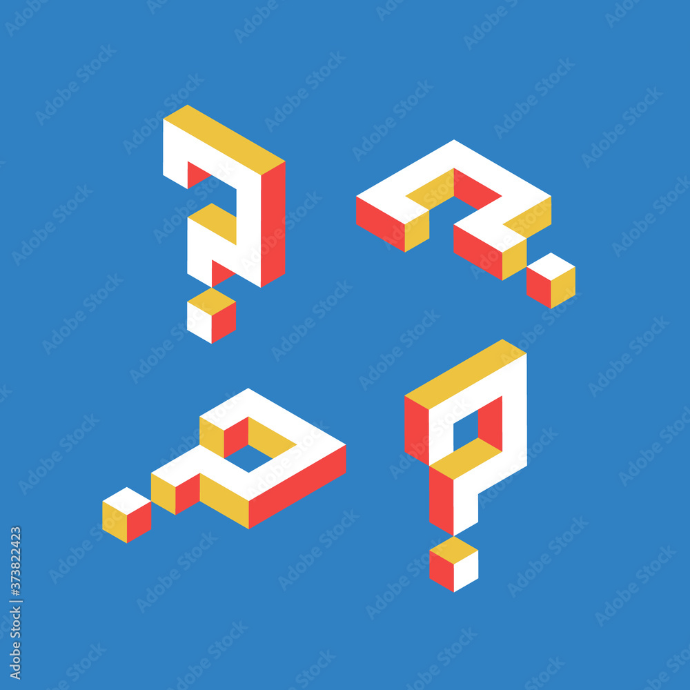 Question mark 3d isometric abstract.