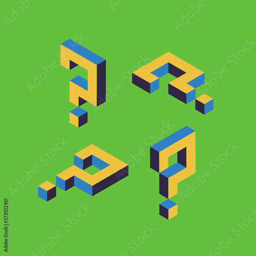Question mark 3d isometric abstract.