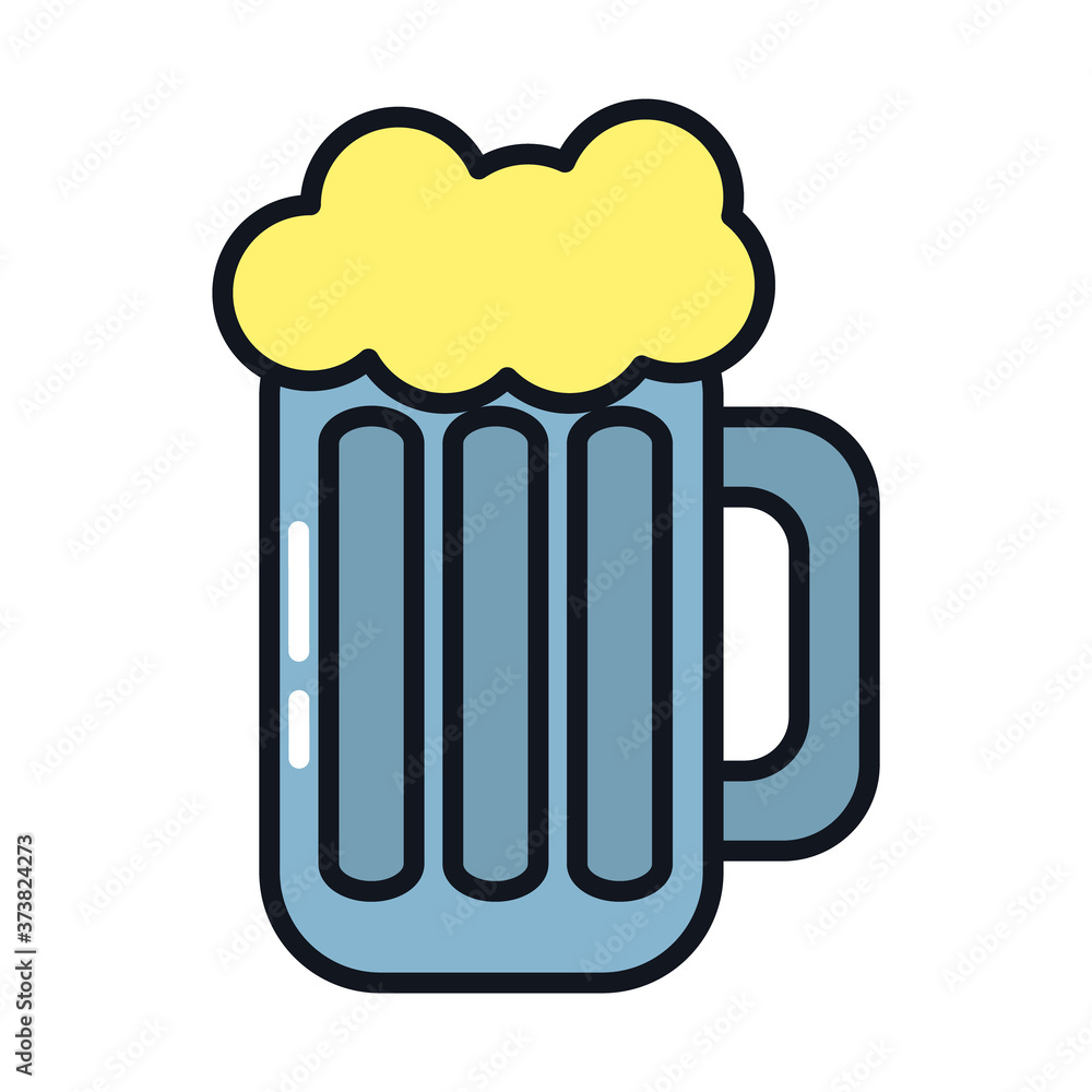 beer mug icon, line and fill style beer mug icon, line and fill style