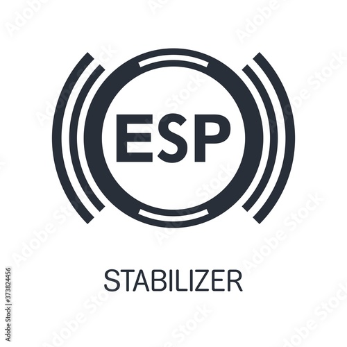 Electronic stabilization program. Vector linear icon isolated on white background.