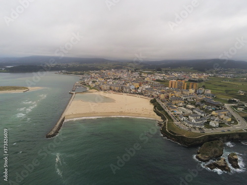 Foz, coastal village of Lugo. Galicia.Spain. Aerial Drone Photo photo