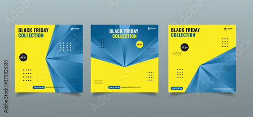Social Media Post Template for Black Friday, Instagram and Web Banner Ads, Editable Square Banner Design, Color Abstract Shape, Instagram and Web Banner Ads vector
