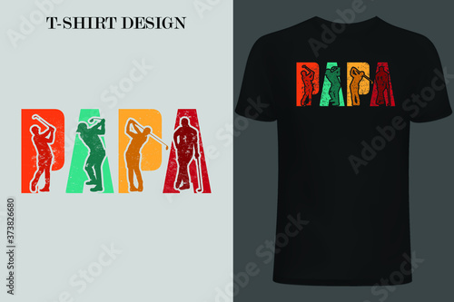  papa golf t-shirt design. retro vintage t-shirt design