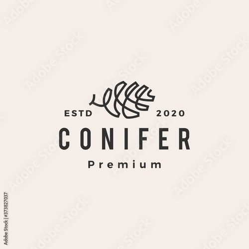 conifer hipster vintage logo vector icon illustration