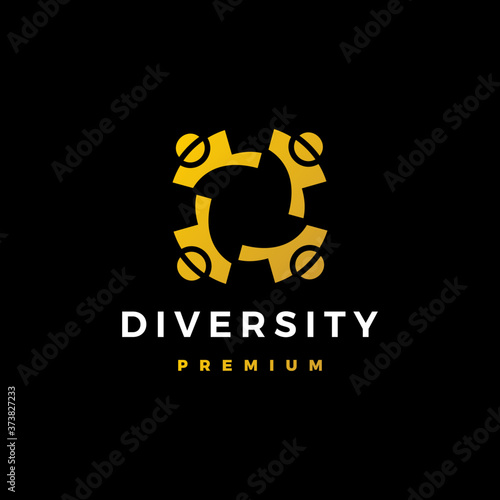people family diversity colorful logo vector icon illustration
