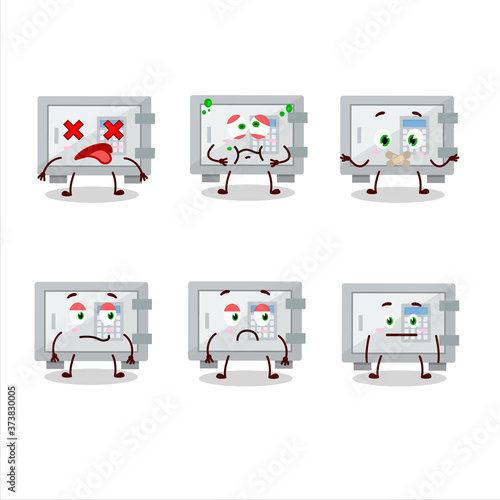 Digital safe box cartoon character with nope expression © kongvector
