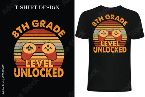 8th Grade Level Unlocked, First Grade Gift EPS Digital File.