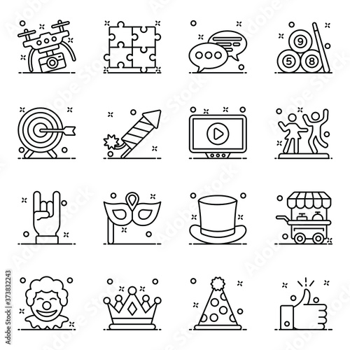 
Party and Music line Icons Pack 
