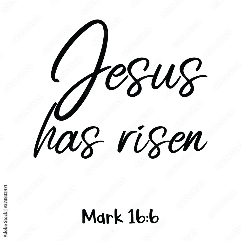 Jesus has risen. Bible verse quote Stock Vector Adobe Stock