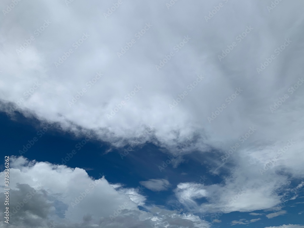 cumulonimbus and cirrus cloud on blue sky background ep18