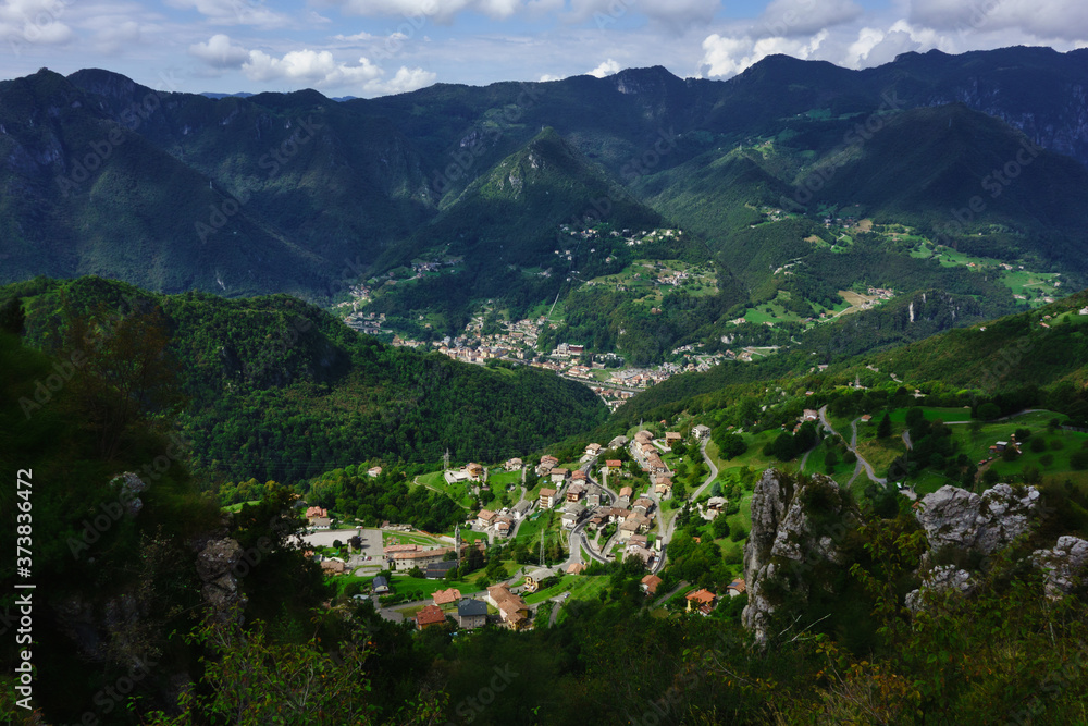 Village of Santa Croce in the background San Pellegrino Terme