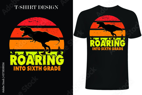 Roaring into sixth grade SVG, sixth grade SVG, Dinosaur T Rex Back to School SVG Digital Cricut File 