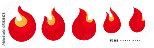 Set of fire illustration icons