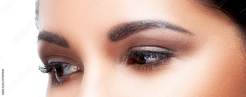 Naklejka premium Eyes of beauty woman, smoky eye shadow make-up