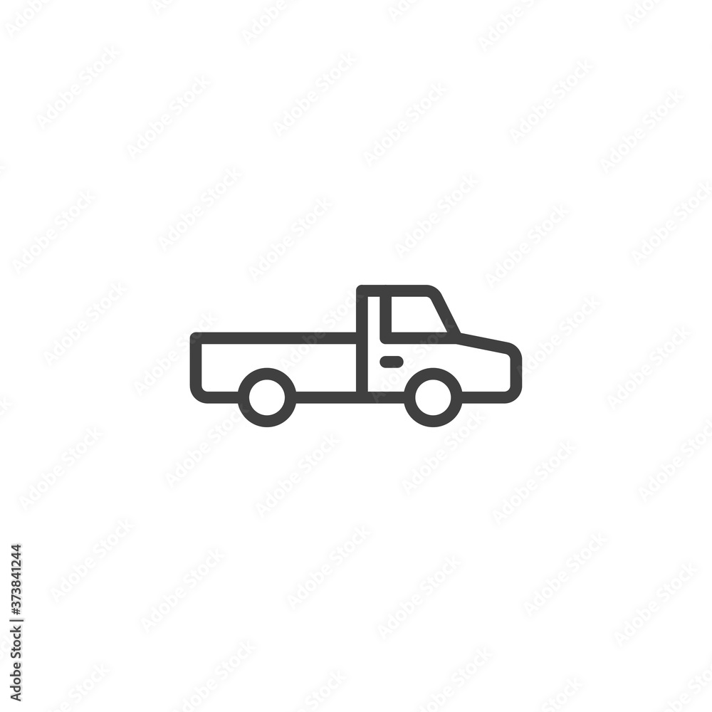 Pickup truck line icon. linear style sign for mobile concept and web design. suv truck outline vector icon. Symbol, logo illustration. Vector graphics