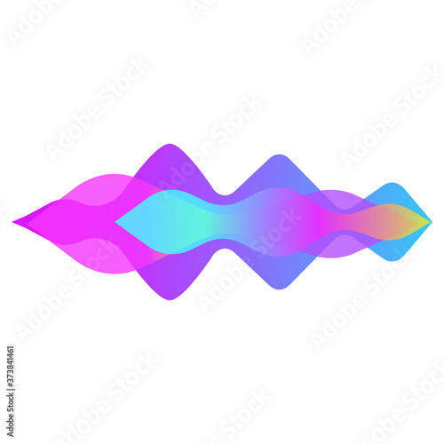  Flat vector of sound signals, music sound concept design 
