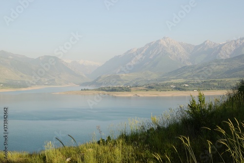 lake and mountains