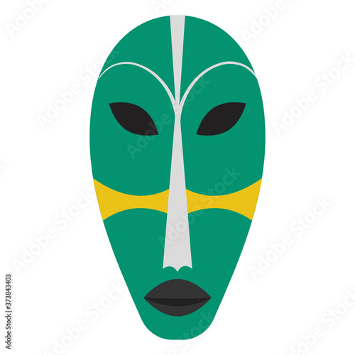 
Oval shape face with bean shape eyes, kwele mask vector 
 photo