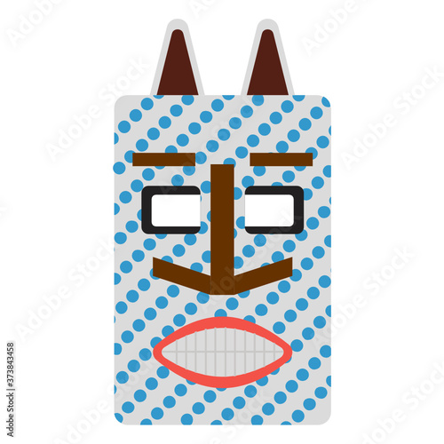 Vector of cultural face mask, used as as a ceremonial costume 