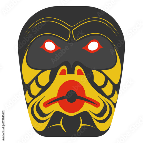 
Vector of cultural face mask, used as as a ceremonial costume 
