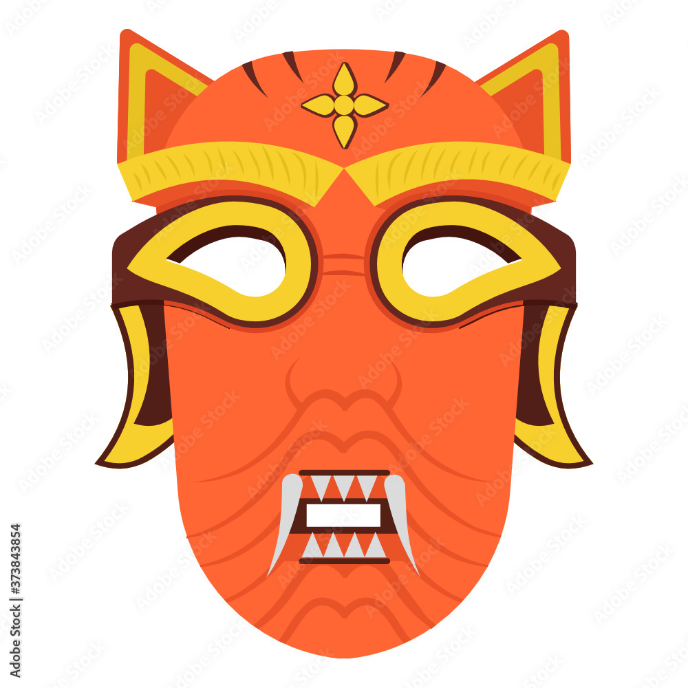 
A traditional tribal face mask vector, symbol of spirituality 
