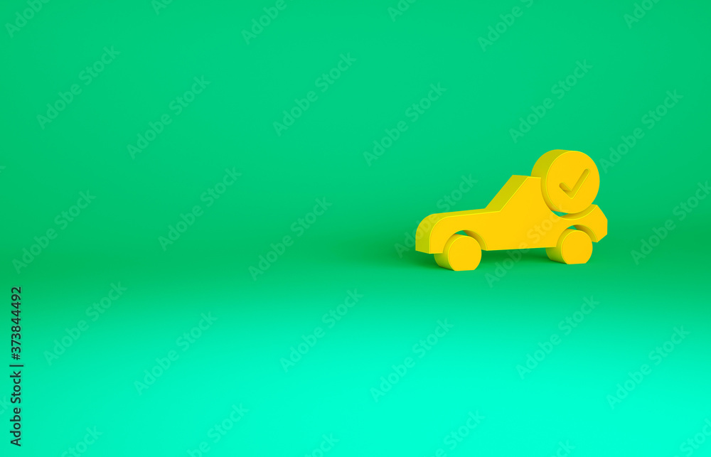 Orange Auto service check automotive icon isolated on green background. Car service. Minimalism concept. 3d illustration 3D render. Orange Auto service check automotive icon isolated on green background. Car service. Minimalism concept. 3d illustration 3D render.