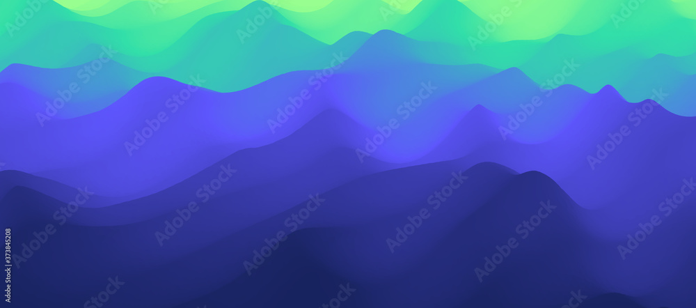 Mysterious landscape background. Mystic vector Illustration. Trendy gradients. Can be used for advertising, marketing, presentation.