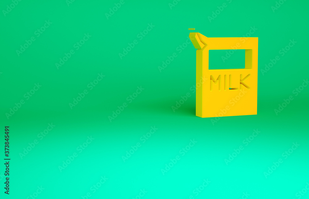 Orange Paper package for milk icon isolated on green background. Milk packet sign. Minimalism concept. 3d illustration 3D render. Orange Paper package for milk icon isolated on green background. Milk packet sign. Minimalism concept. 3d illustration 3D render.