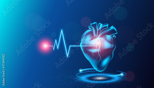 Heart care and medical technology concept. Vector illustration design.