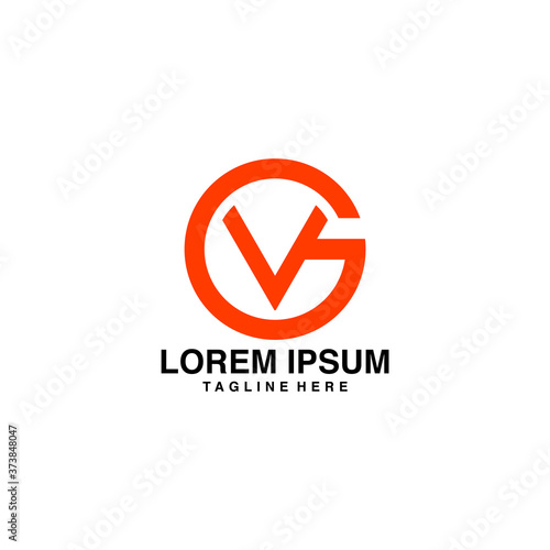 Free Download Orange Initial GV logo design inspiration
 - GFXLoad