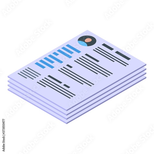 Jobless cv papers icon. Isometric of jobless cv papers vector icon for web design isolated on white background