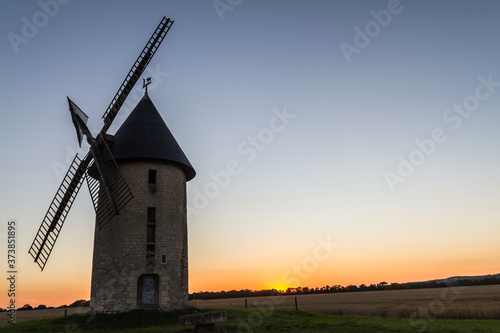 windmill at sunset
