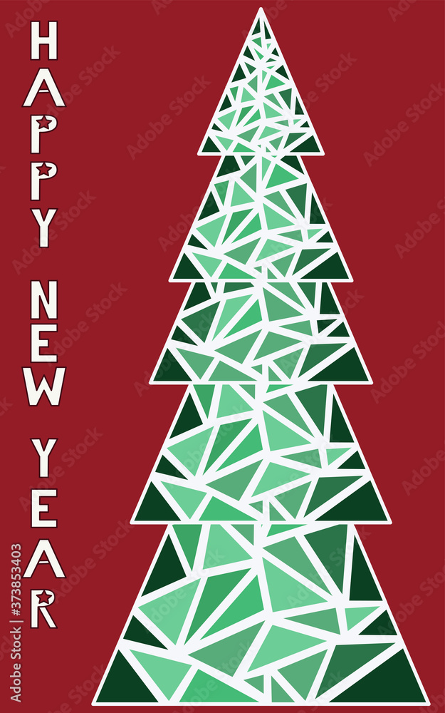 Mosaic Christmas Tree for Holiday design. Vector Mosaic Christmas Tree for Holiday design. Vector