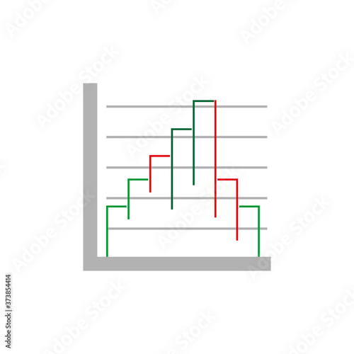 graphic and diagram icon vector symbol of statistic isolated illustration white background