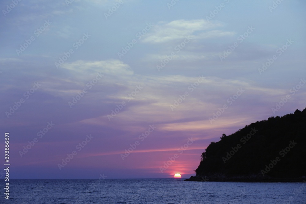 Beautiful sunset over sea