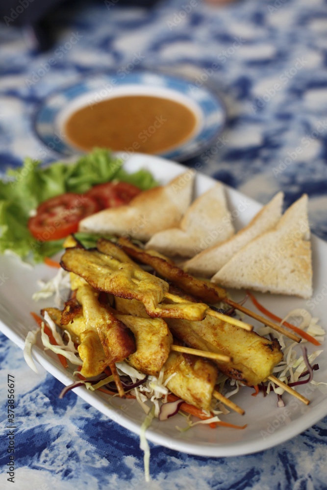 Barbecued chicken satay Barbecued chicken satay