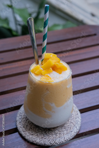 Vegan Traditional Mango Lassi Smoothie 