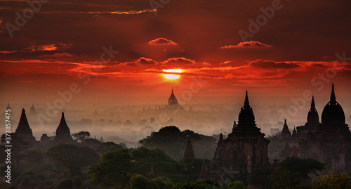 Sunset at Bagan Landscape, Myanmar