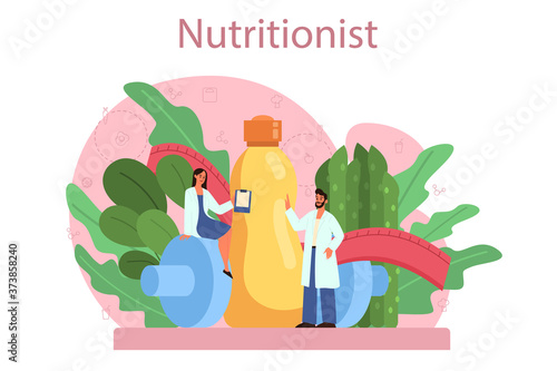 Nutritionist concept. Diet plan with healthy food and physical