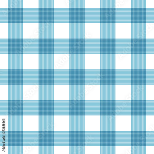 vector seamless plaid checkered gingham pattern background. blue white fabric texture. Abstract geometric template. Vintage picnic tablecloth.rustic kitchen print. Alternating squares endless backdrop